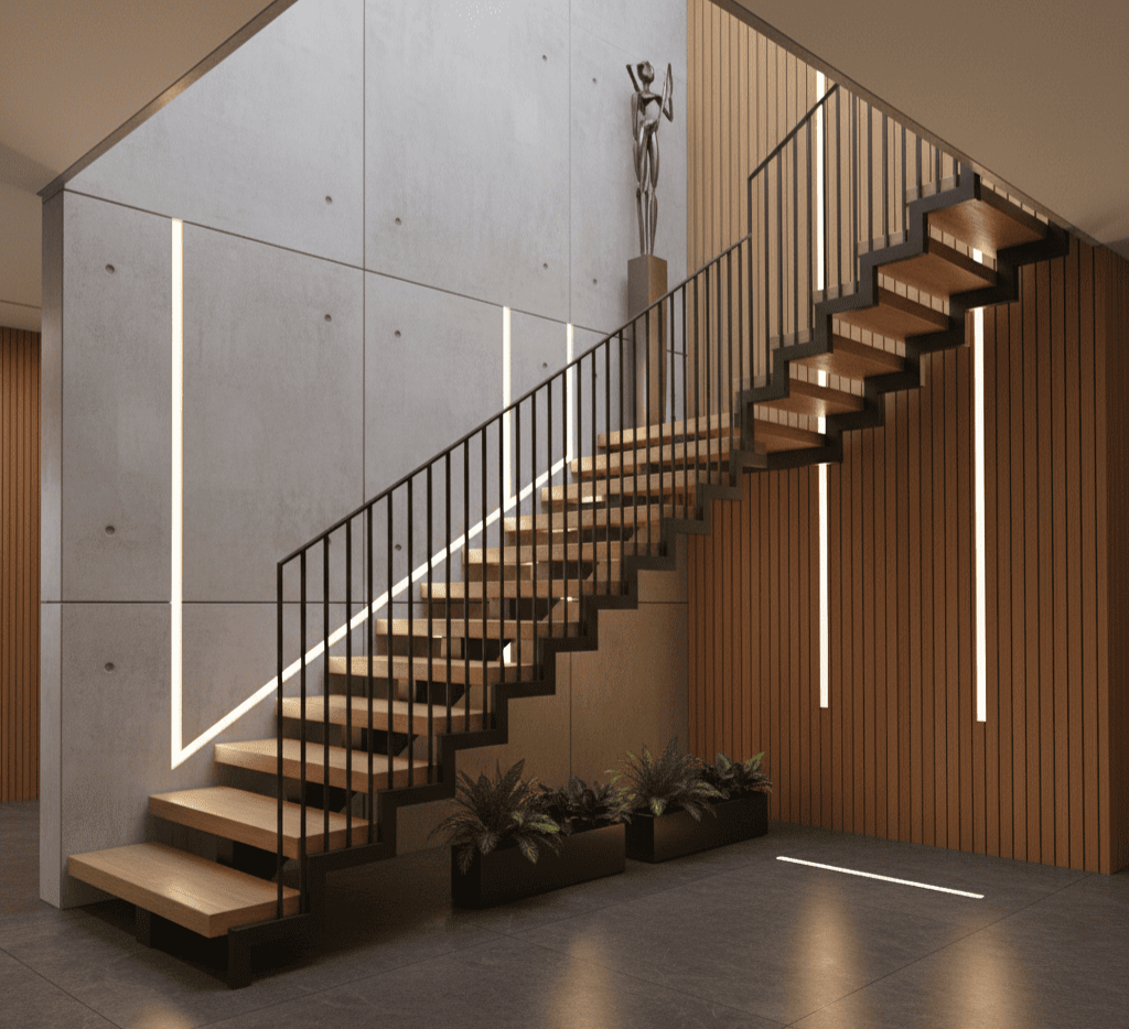 Trabajo finalizado creación Escaleras de hierro y madera 2